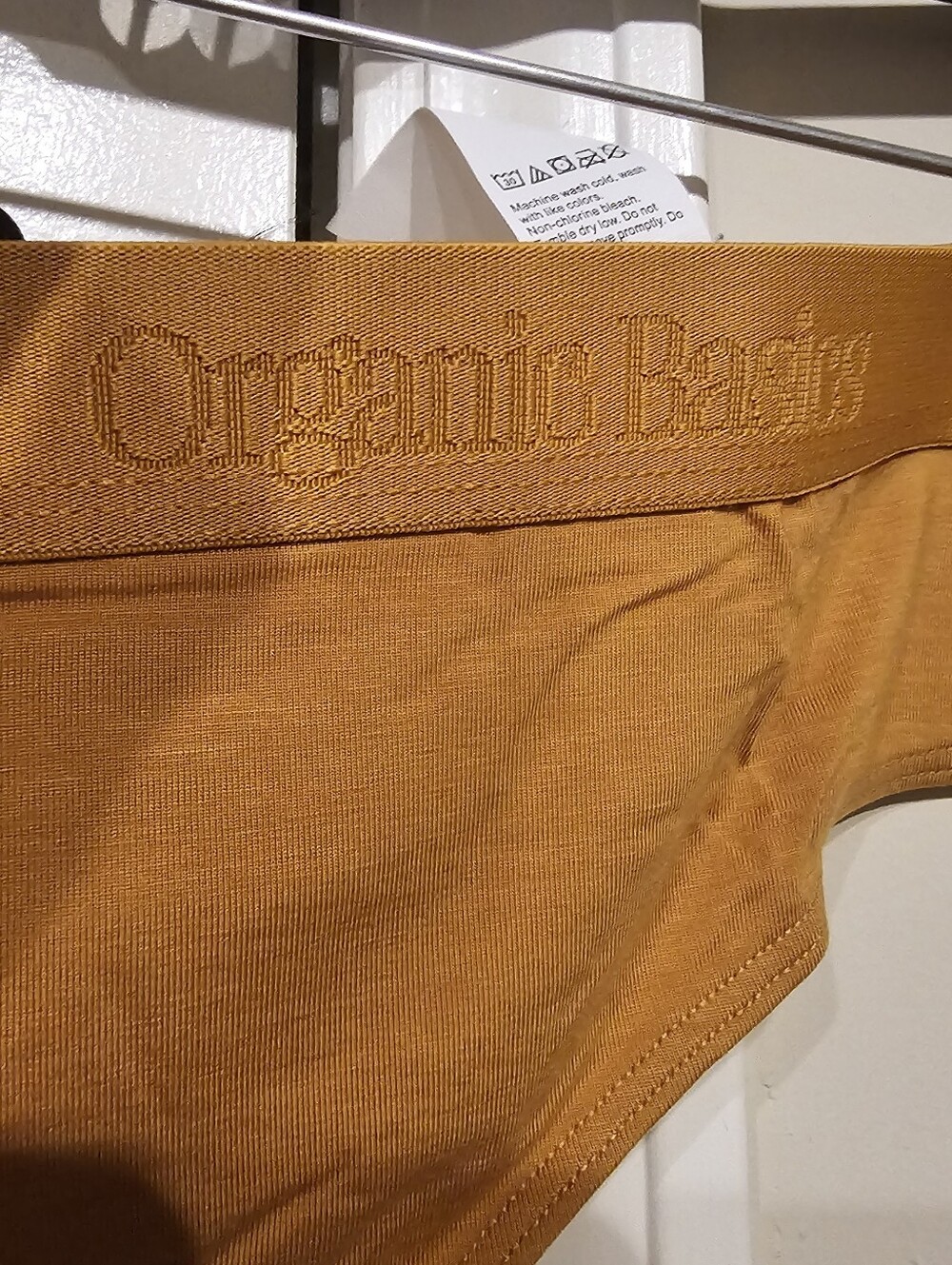 Organic Basics Ochre Ribbed Bikini Brief